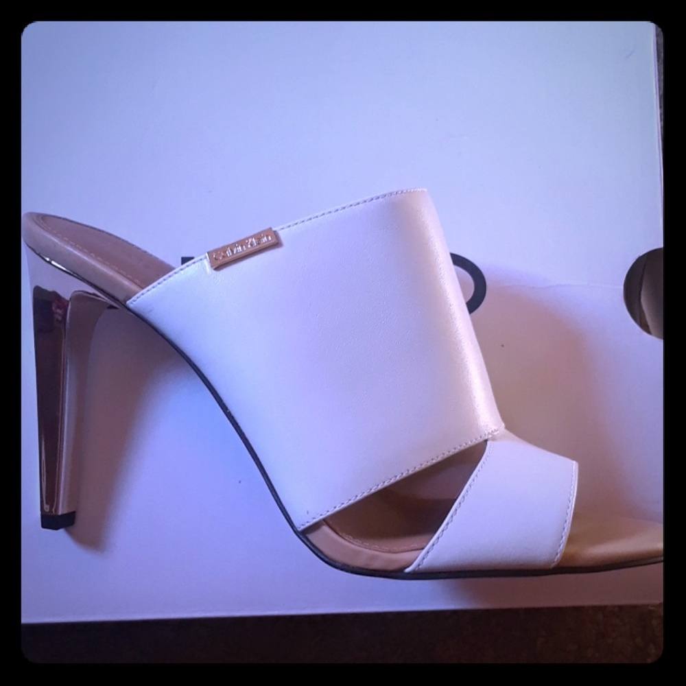 Calvin Klein white heels